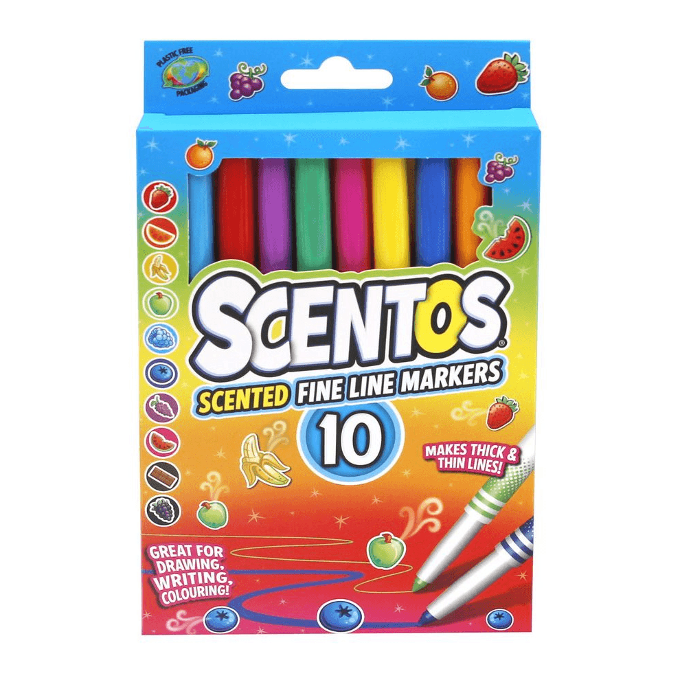 Scentos Scented Fine Line Markers Assorted (Pack Of 10)