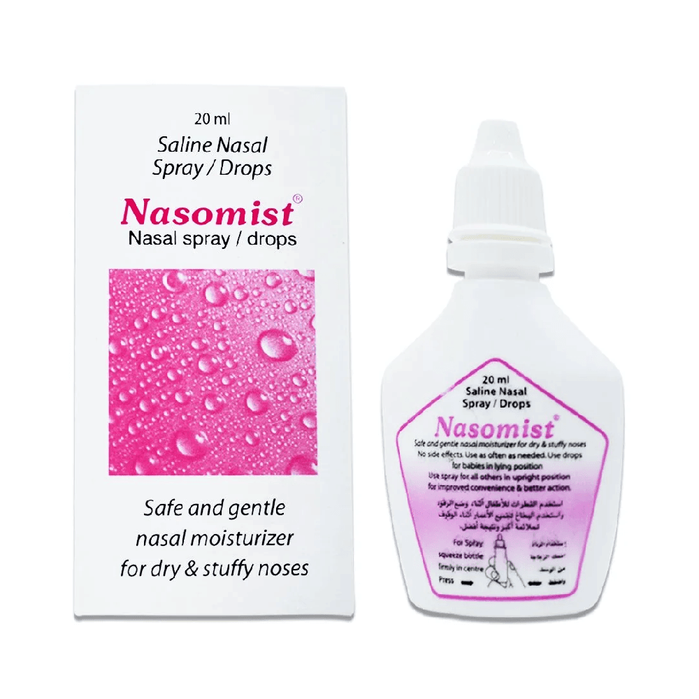 Nasomist Saline Nasal Spray/drops Nasal Moisturiser For Dry & Stuffy Nose 20ml