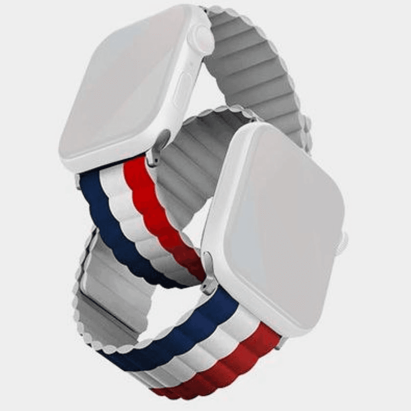 Uniq Revix Reversible Magnetic Silicone Strap For Apple Watch 49/45/44/42Mm - Special Edition France(White)