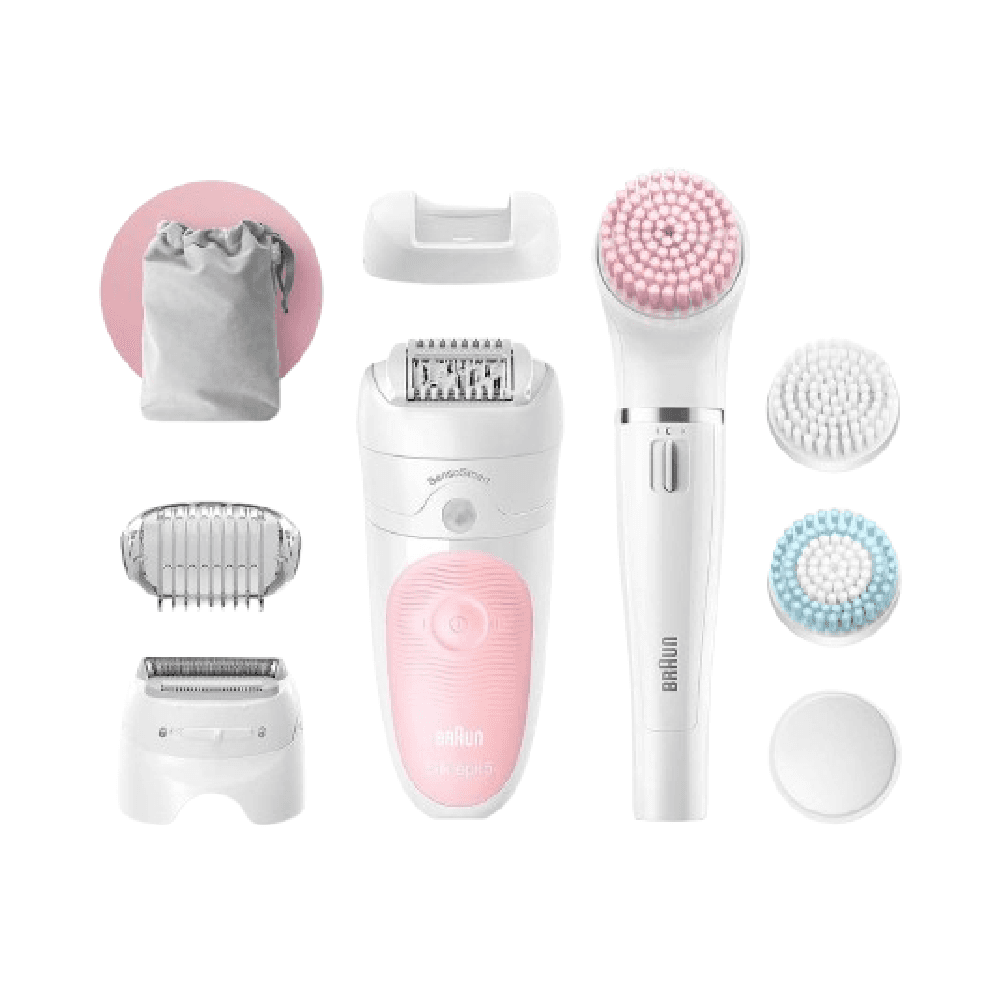Braun Beauty Silk Wet & Dry Epilator Se5-875 Pink 5Pcs