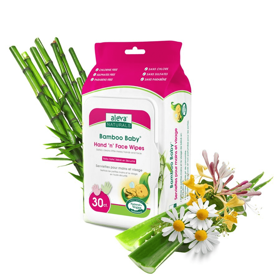 Aleva Naturals Bamboo Baby Specialty Hand 'N' Face Wipes - 30Pcs