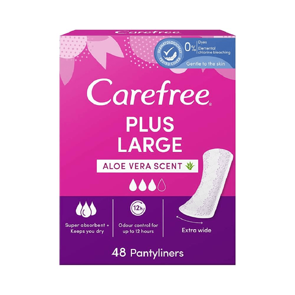 Carefree Plus Large Aloe Vera Fresh Scent Panty Liners 48Pcs