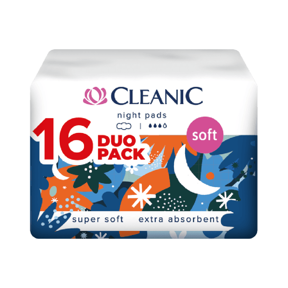 Cleanic Night Pads Duo Pack 16Pcs 