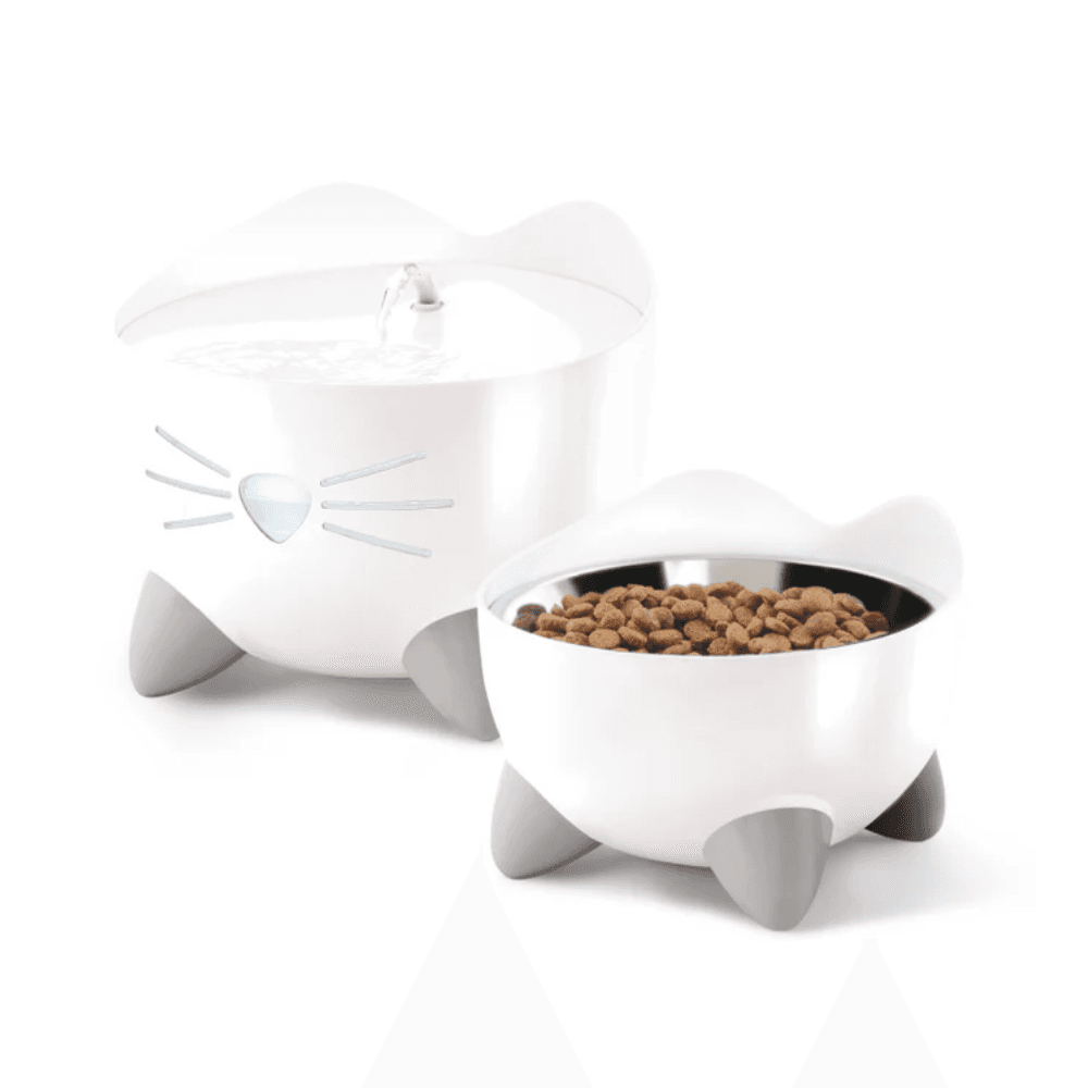 CatIt Pixi Drinking Fountain Combo Pack for Cats White