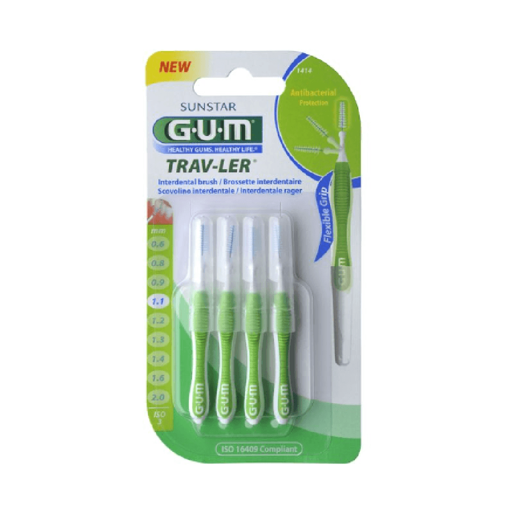 Gum 1412 Trav-Ler Interdental Brushes 1.1mm 4Pcs 