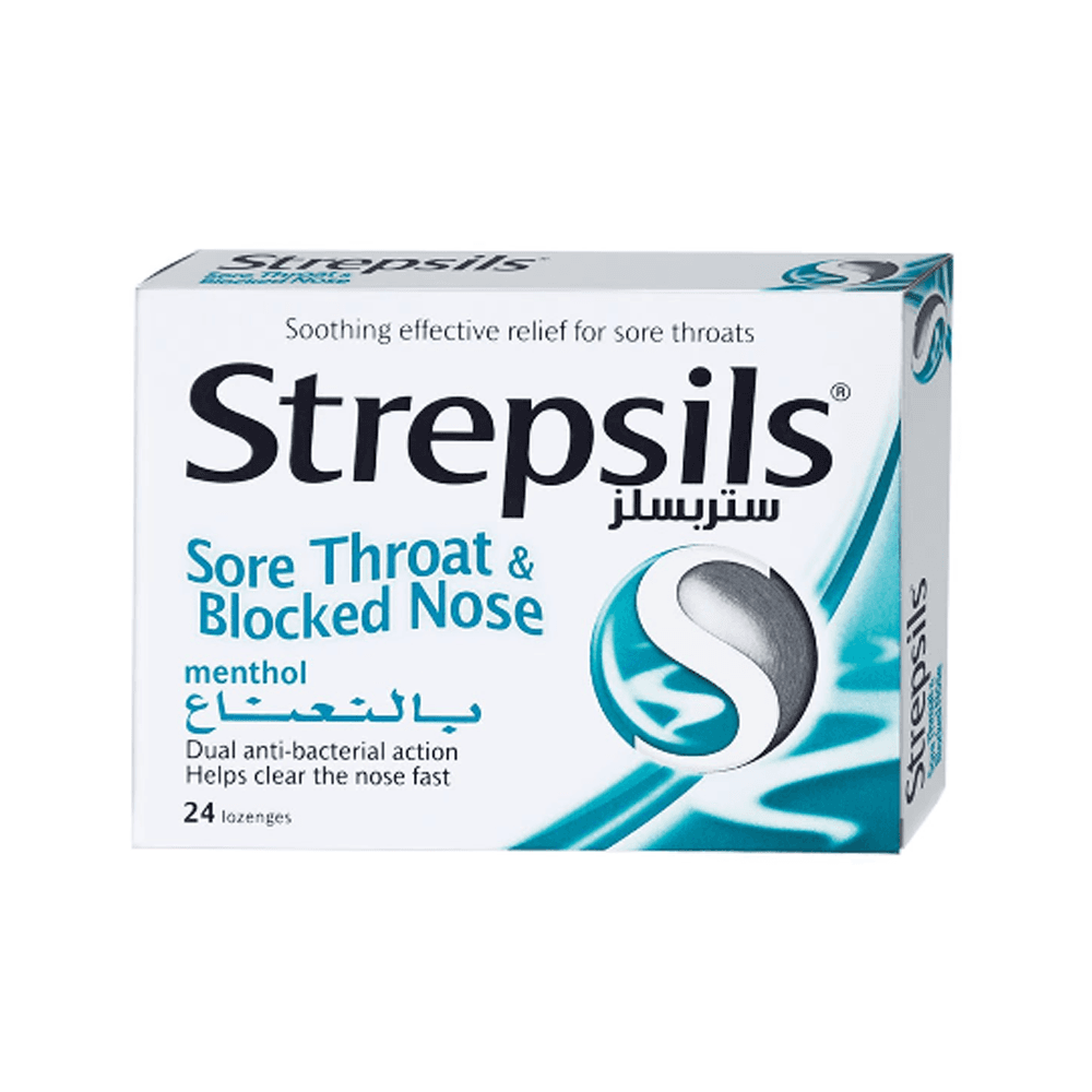 Strepsils Menthol Sore Throat & Blocked Nose 24 Lozenges