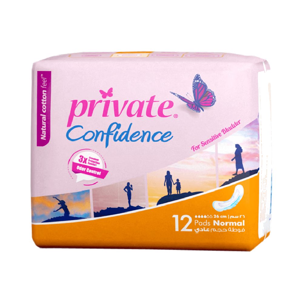 Private Confidence Normal Pads For Sensitive Bladder With Odor Control 12Pcs