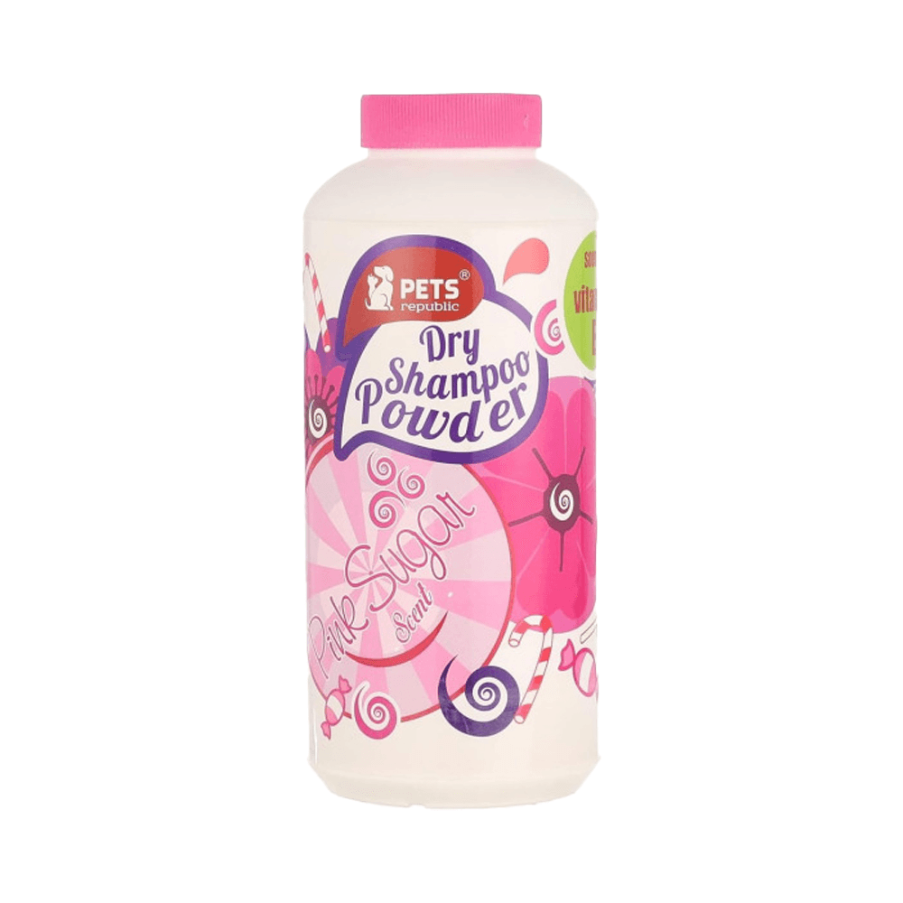 Pets Republic Dry Shampoo Powder Pink Sugar Scent For Cats & Dogs 500ml