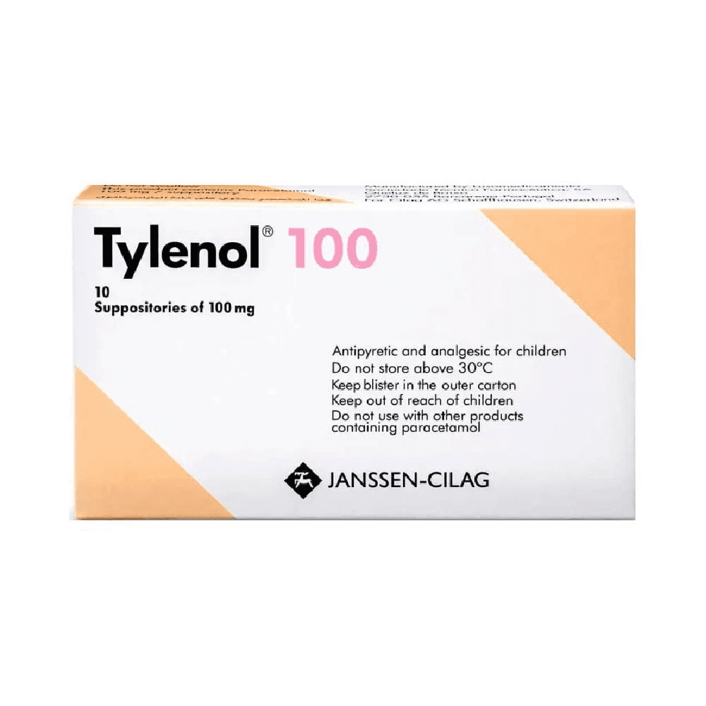 Tylenol Suppositories 100mg 10's
