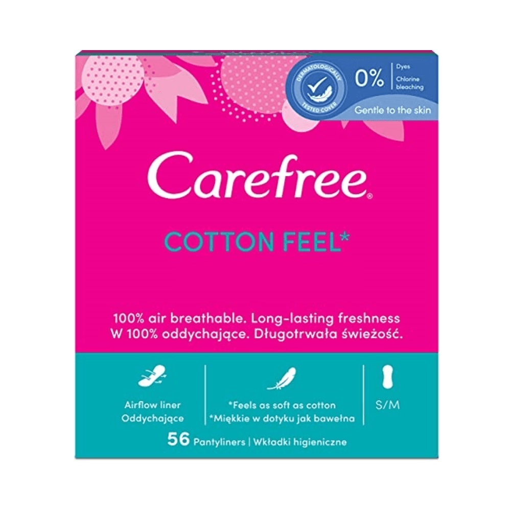 Carefree Cotton Feel Fresh Scent Pantyliners S/M 56Pcs