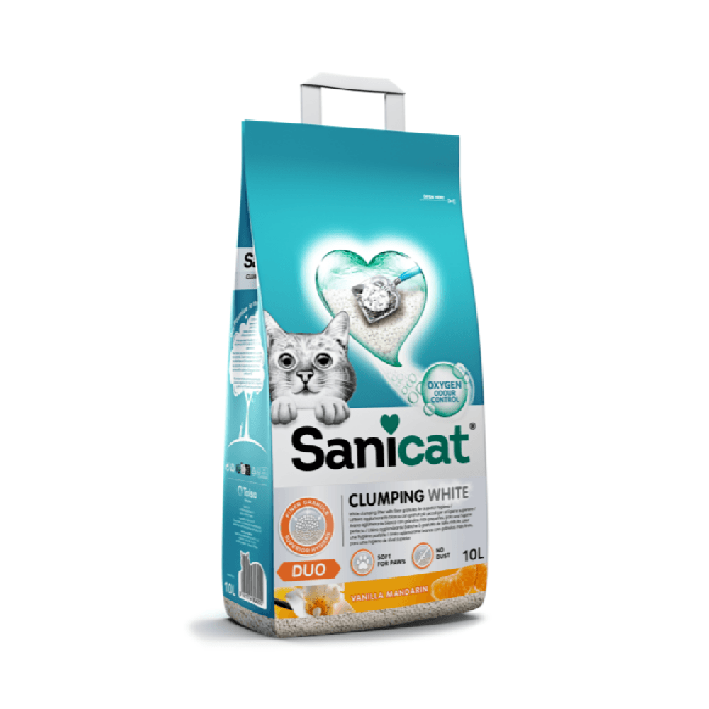 Sanicat Clumping White Duo Cat Litter 10L