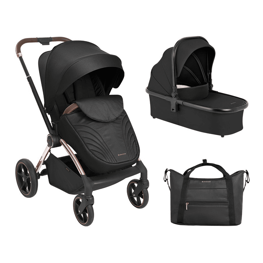 Kikkaboo Stroller 2In1 With Carrycot Kara (Black)