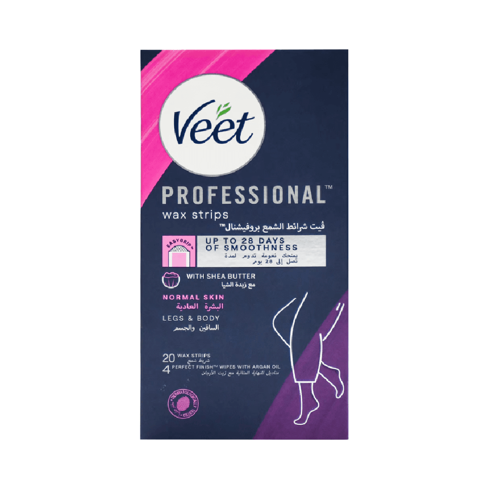 Veet Professional Wax Strips for Body & Legs Normal Skin 20Pcs
