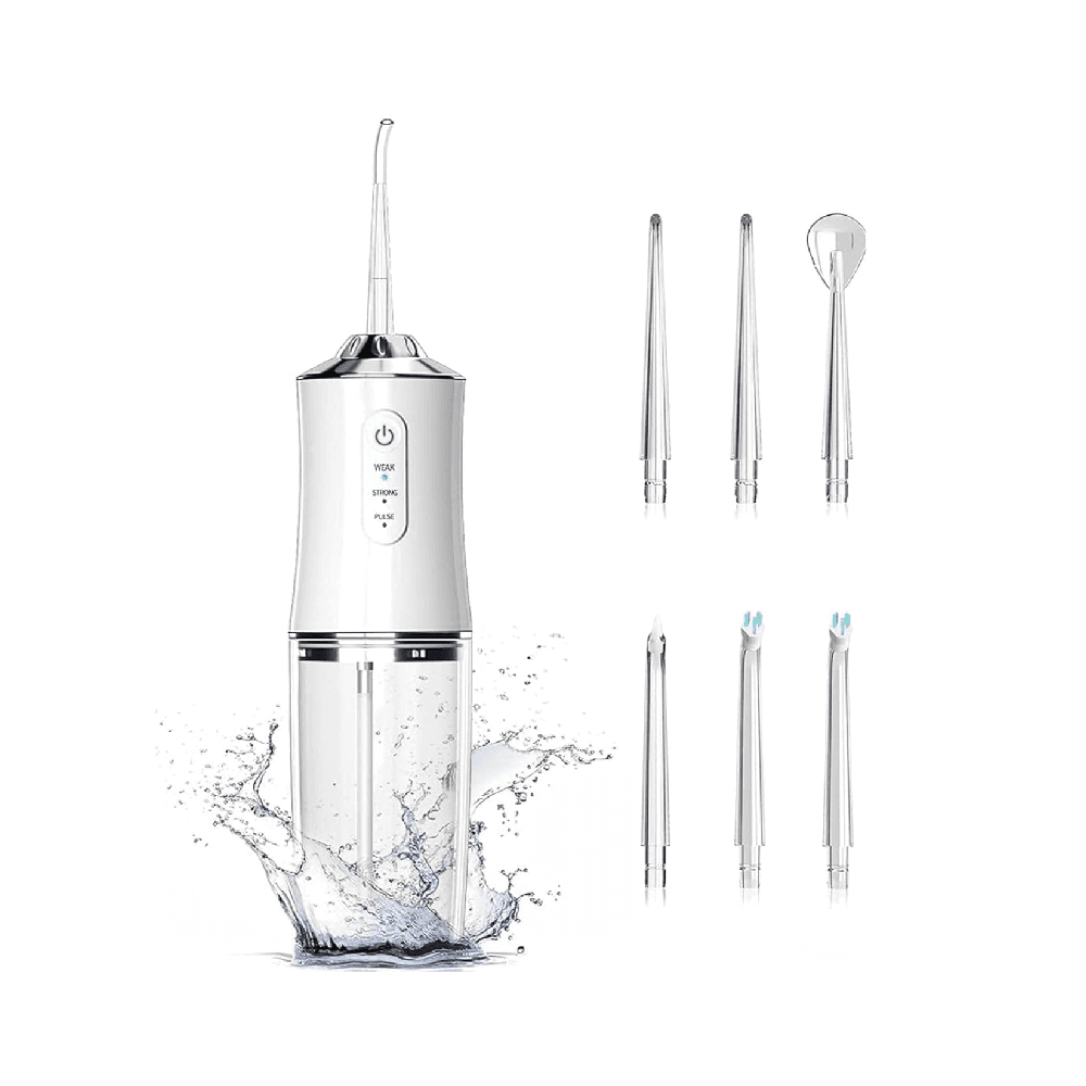Rechargeable Water Flosser with Three Cleaning Methods White