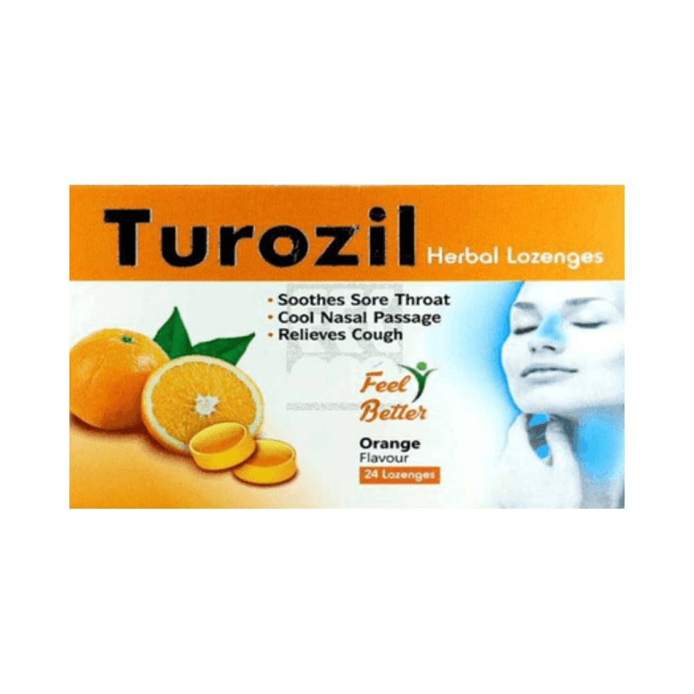 Turozil Orange Flavour Herbal Lozenges 24's