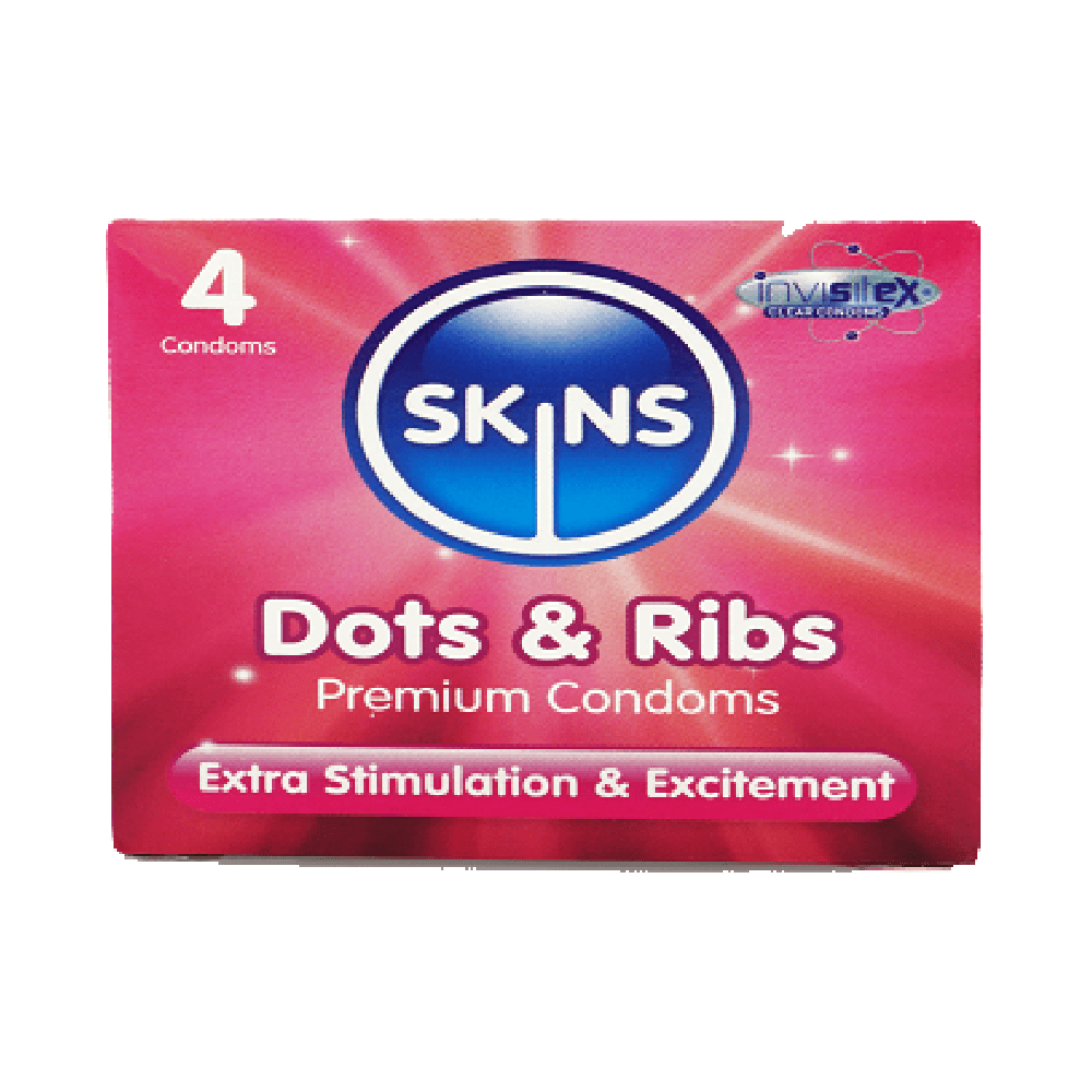 Skins Dots & Ribs Condoms 4Pcs