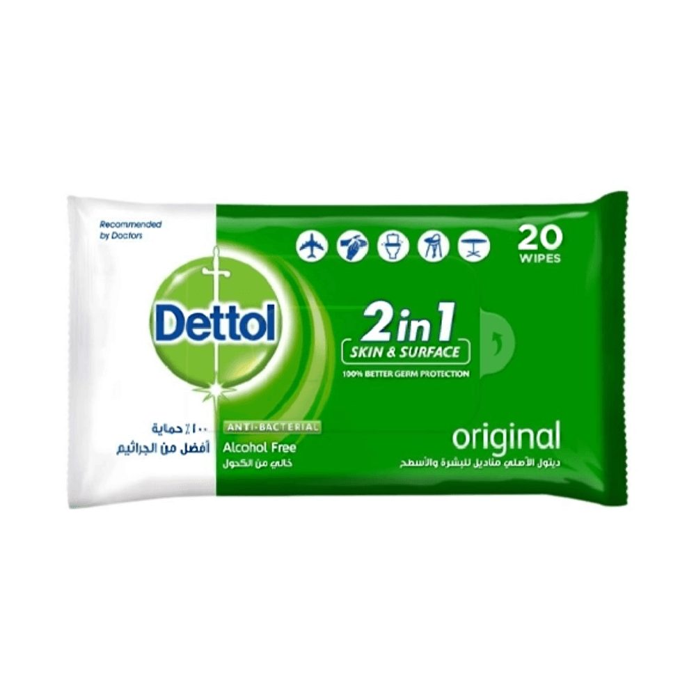 Dettol Original Antibacterial Skin Wipes 20Pcs