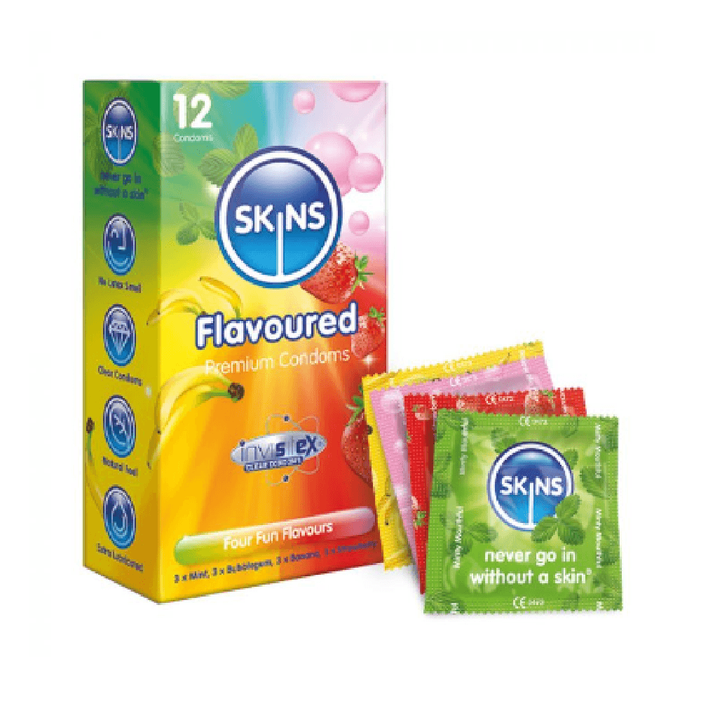 Skins Flavoured Lubricated Condoms 12Pcs