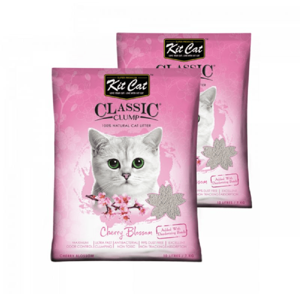 Kit Cat Classic Clump Cherry Bloom Cat Litter 10 Liters - (2 Pcs)