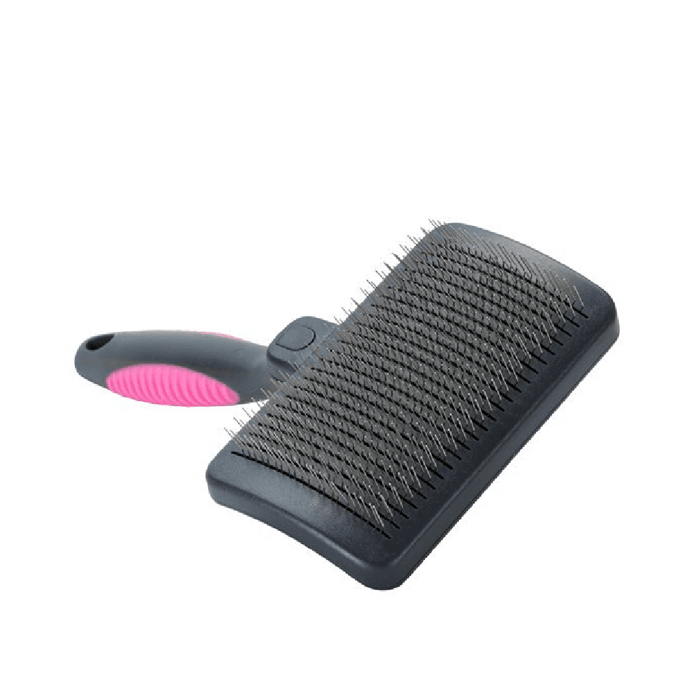 Self-Cleaning Slicker Hard Pin Bristles Grooming Brush for Pets Medium