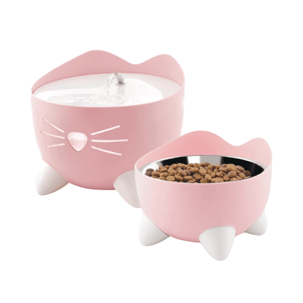 CatIt Pixi Drinking Fountain Combo Pack for Cats Pink