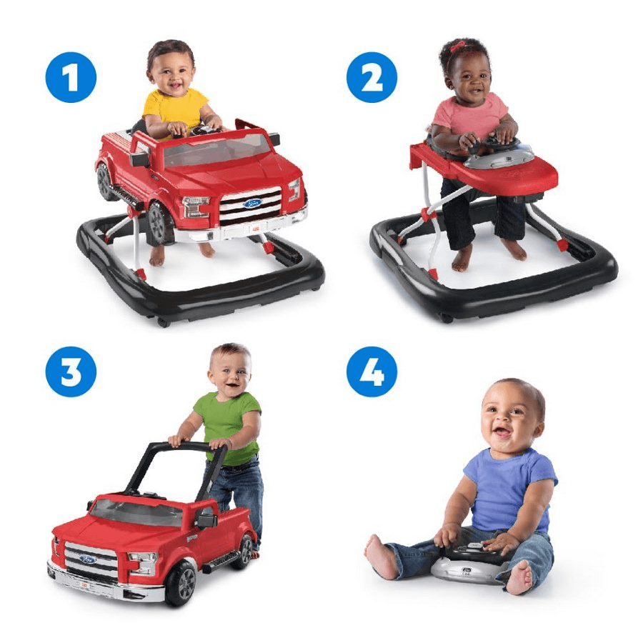Bright Starts Ways To Play Walker Ford F-150 Rapid Red 4 In1 Walker
