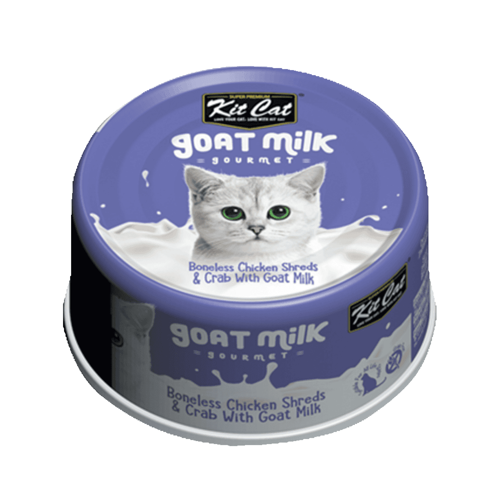 Kit Cat Boneless Chicken Shreds & Crab With Goat Milk 70g