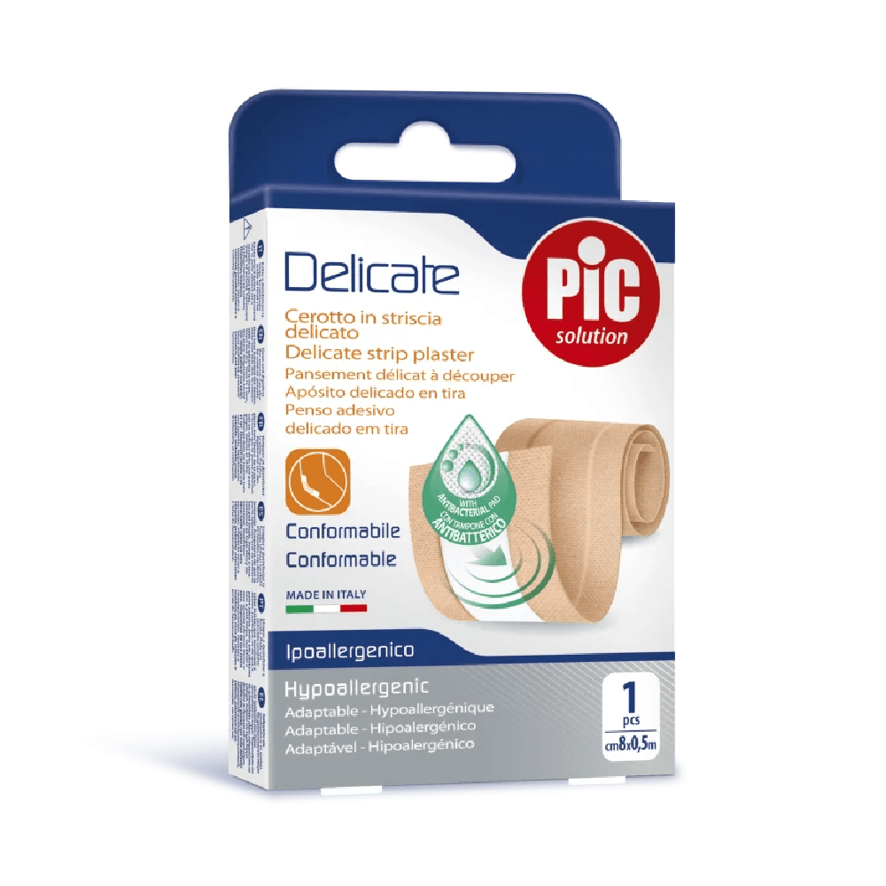 Pic Delicate Plaster With Antibacterial Pad 8cm x1m 1's (ref-02024020)