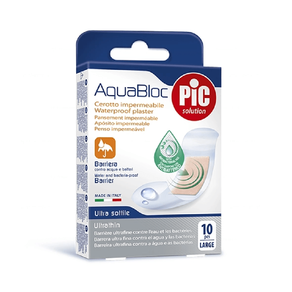 Pic Aquabloc Waterproof Plaster Ultra Thin Large 25x72mm 10Pcs (Ref-02024001)