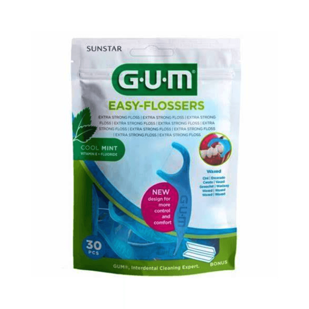 Gum Easy Waxed Cool Mint Flossers 50Pcs