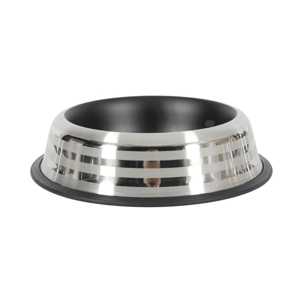 Merenda Stainless Steel Non Slip Dog Bowl Black 500Ml