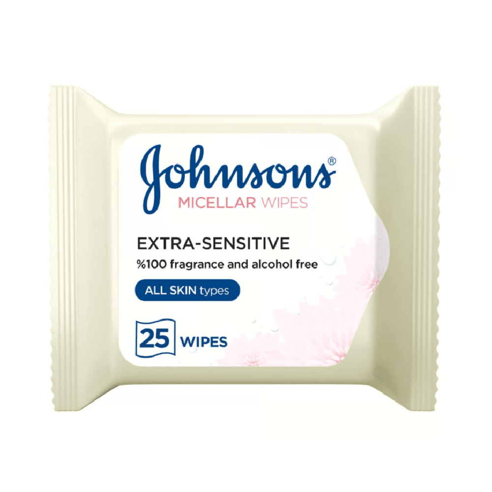 Johnson's Micellar Extra Sensitive Wipes For All Skin Types 25Pcs 