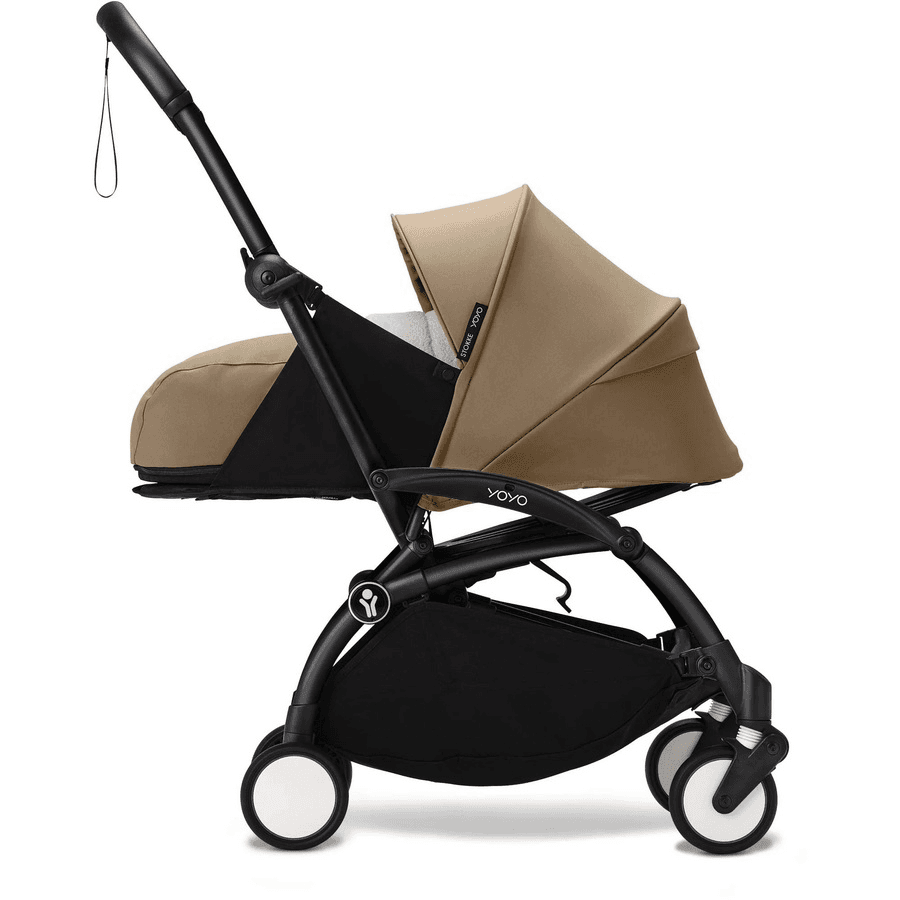 Stokke Yoyo3 0+ Stroller - Black Frame With Newborn Pack 0+ (Toffee)