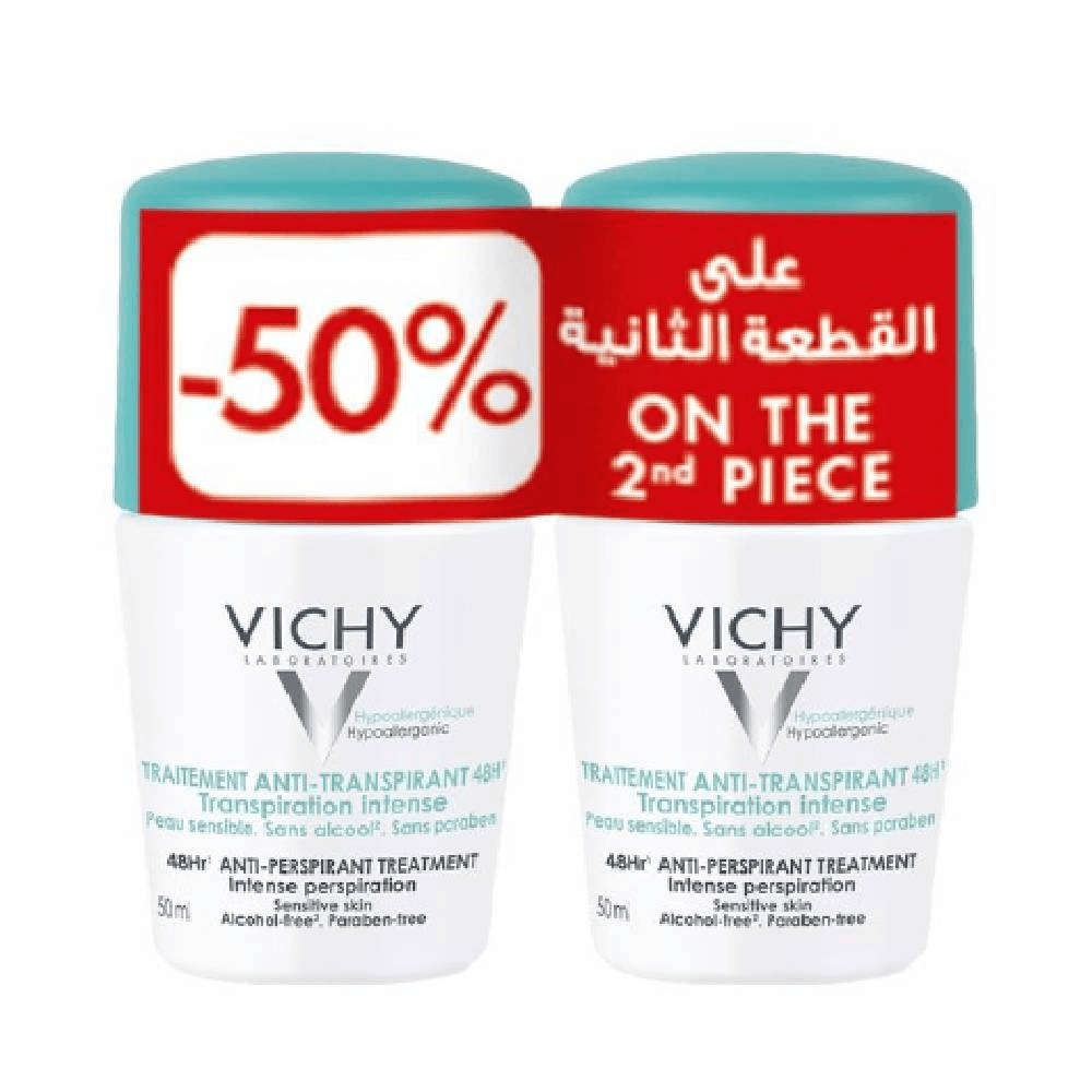 Vichy Anti-Transpirant 48 Hour Treatment Roll On Deodorant Green