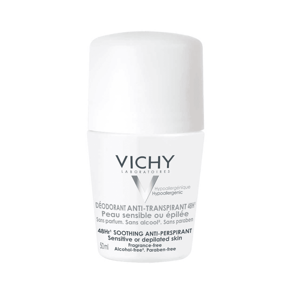Vichy Deodorant Anti Perspirant Soothing 48 Hour Roll On 50ml White