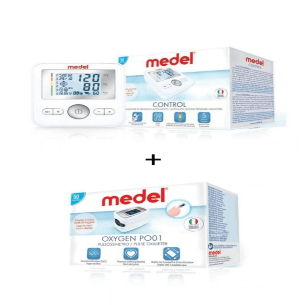 Medel Control Automatic Blood pressure Monitor +Medel Oxygen P001 Pulse oximeter Combo Offer