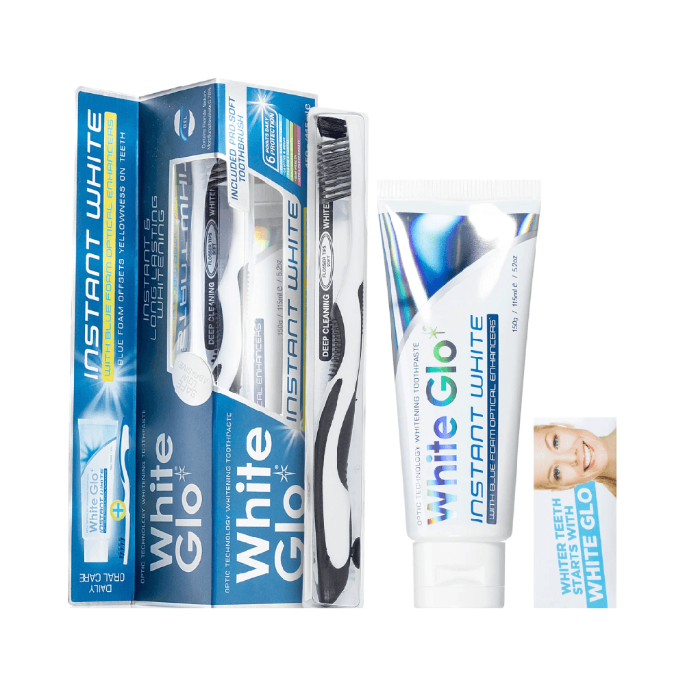 White Glo Instant White Toothpaste With Pro-Soft Toothbrush 150g