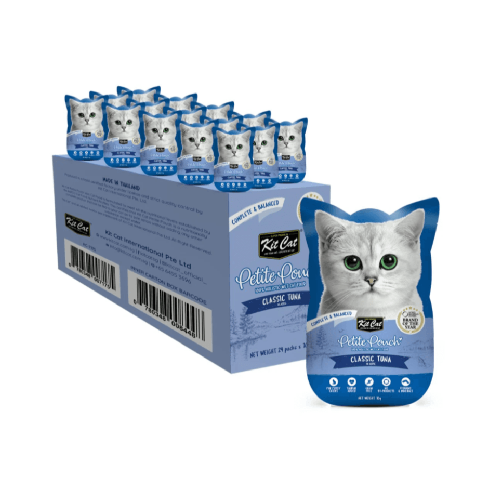 Kit Cat Petite Pouch Complete & Balanced Wet Cat Food - Classic Tuna In Aspic (70G) 24 Pc