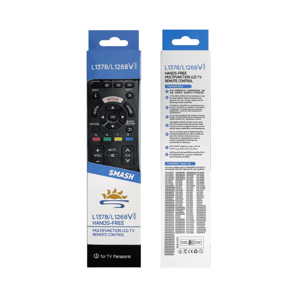 L1378V/L1268V Universal TV Remote Control For Panasonic TVs