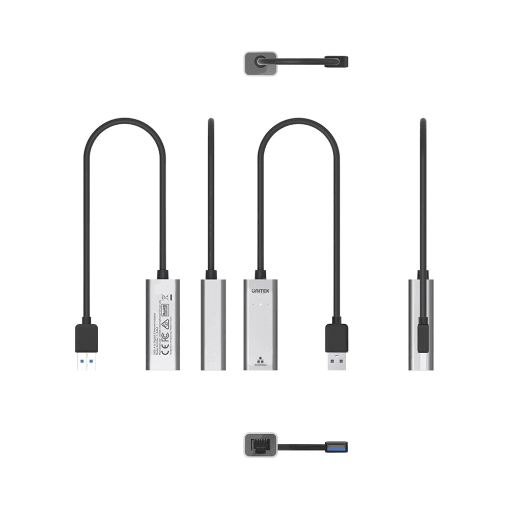 وصلة يونيتك لتحويل مدخل USB الى مدخل انترنت Ethernet / طول 30Cm
