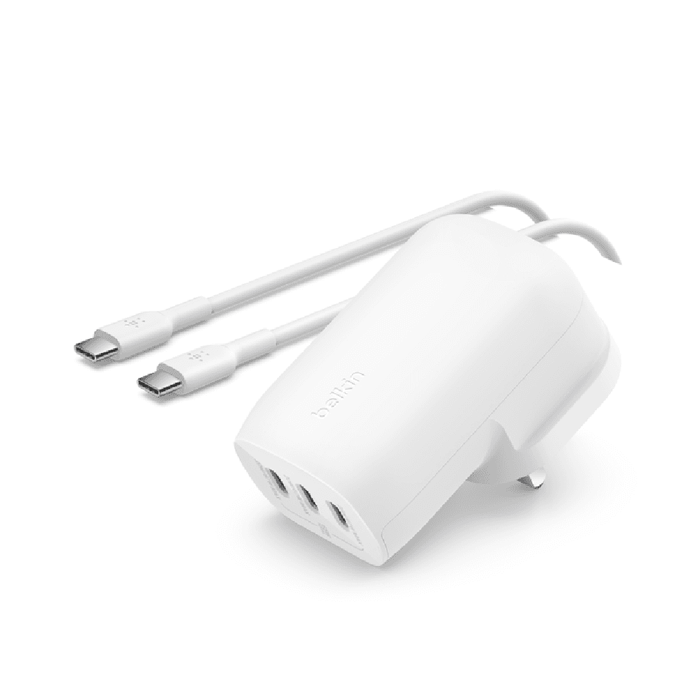 Belkin 3 Port Usb-c® Wall Charger With Pps 67w + Usb-c To Usb-c Cable