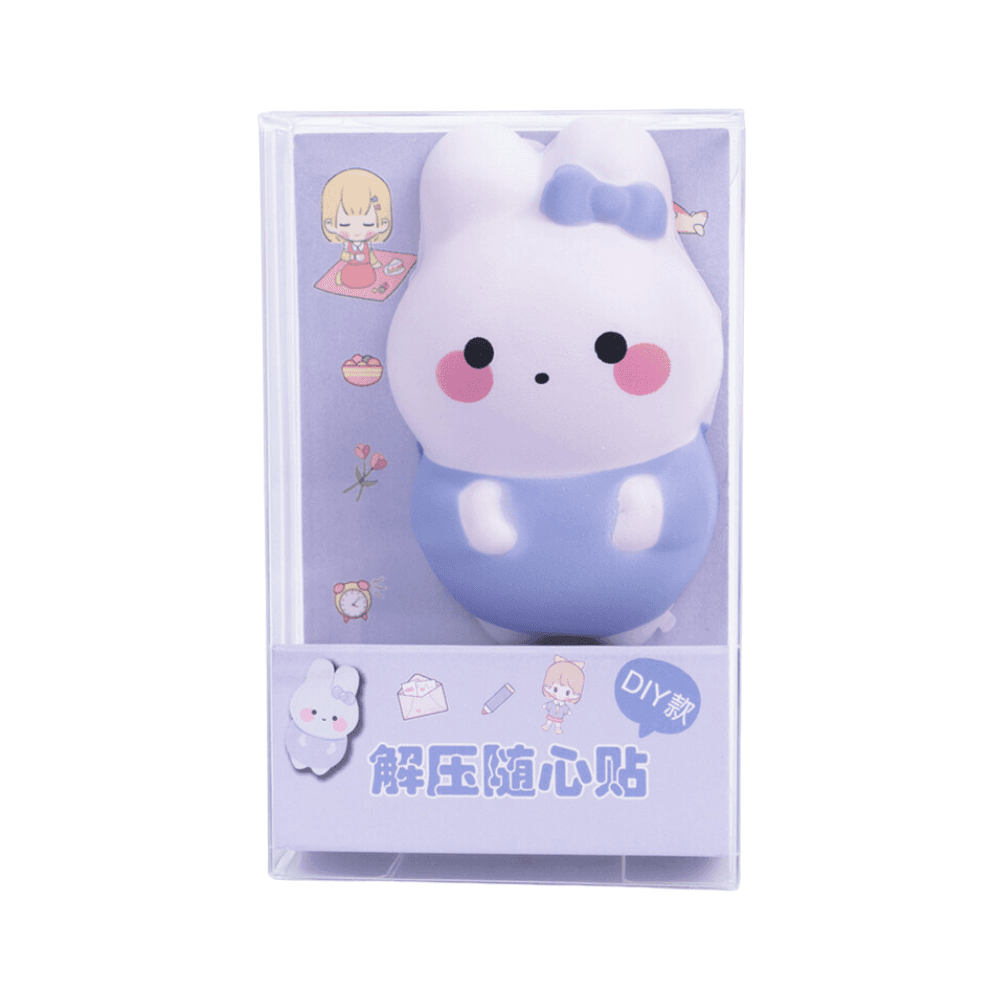 Cute Sticky Toy with Flat Back Fun Decor in Bunny Girl with Bow Duck Peach Shapes