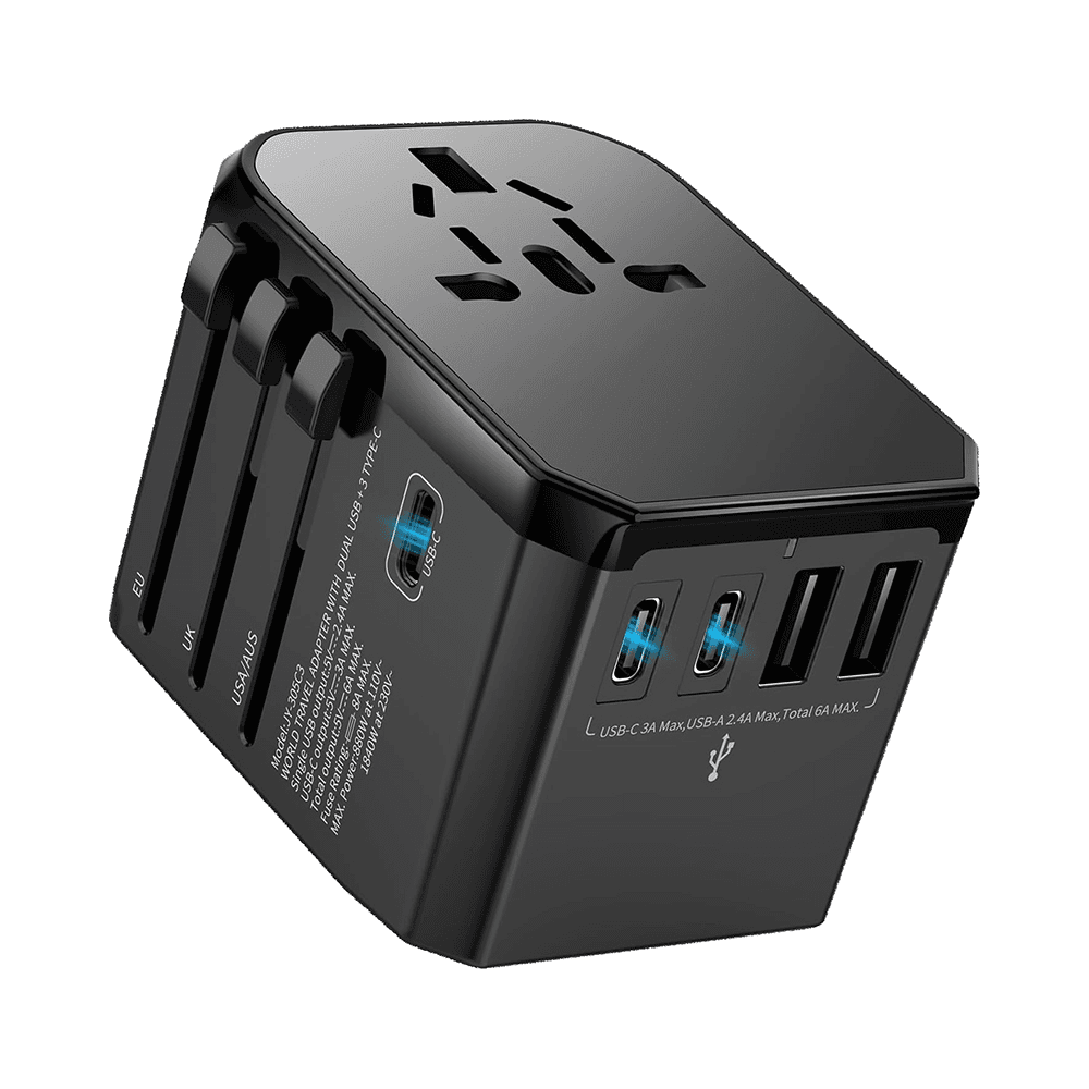 TE-DOS 5 in 1 Plug World Universal Travel Adapter