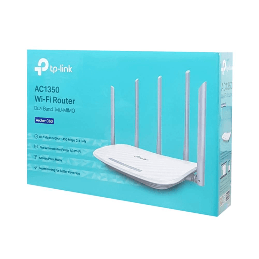 تي بي - لينك راوتر واي فاي مزدوج النطاق طراز ارشر C60، سرعة AC1350