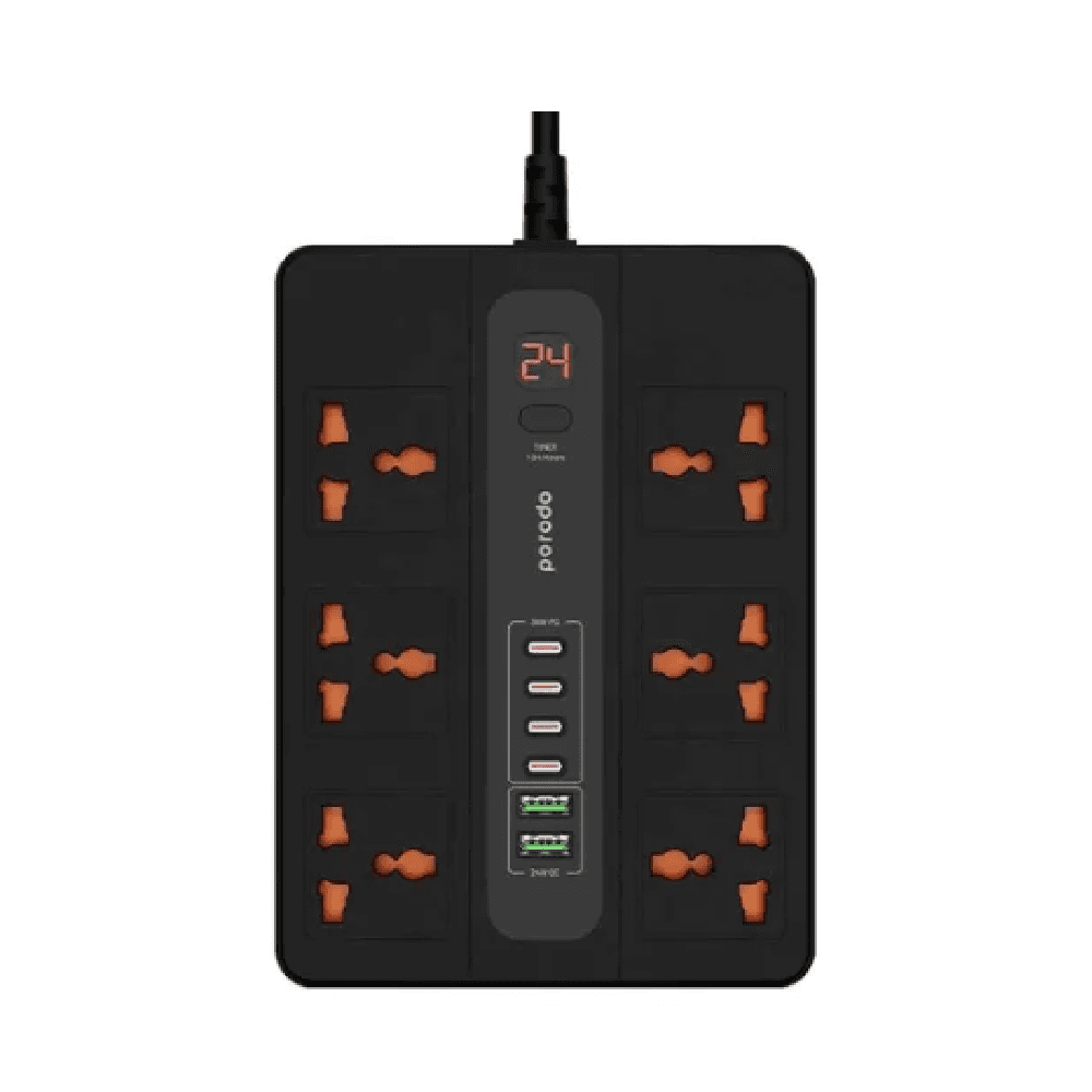 توصيلة كهرباء من بورودو مع 6 بلكات و 6 USB / مع ميزة الاغلاق الذاتي - 7267547496359