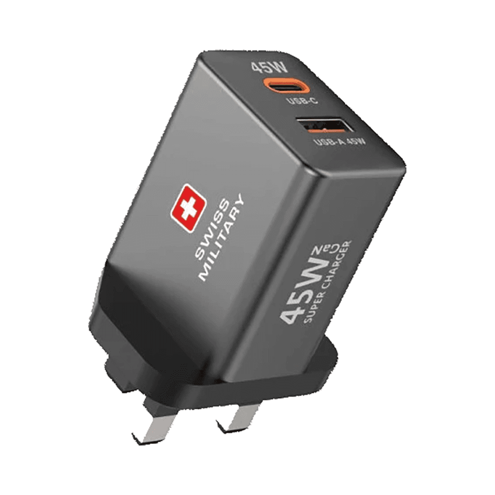 Swiss Military 45W GaN Super Charger with 60W USB-C to USB-C Cable
