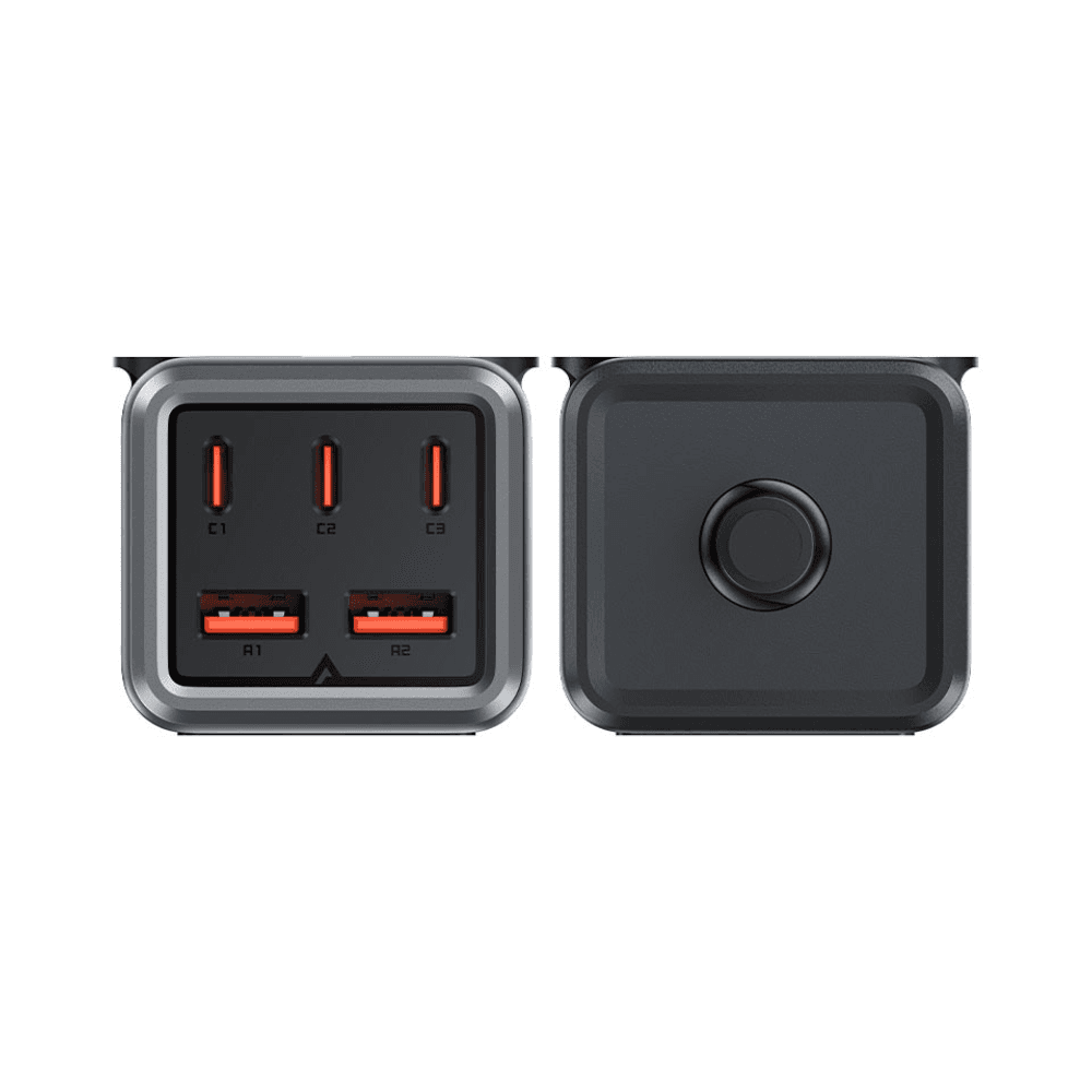 Acefast Z3 Fast Charge Power Strip GaN 3250W & 75W with 3 USB-C & 2 USB-A Ports UK Black