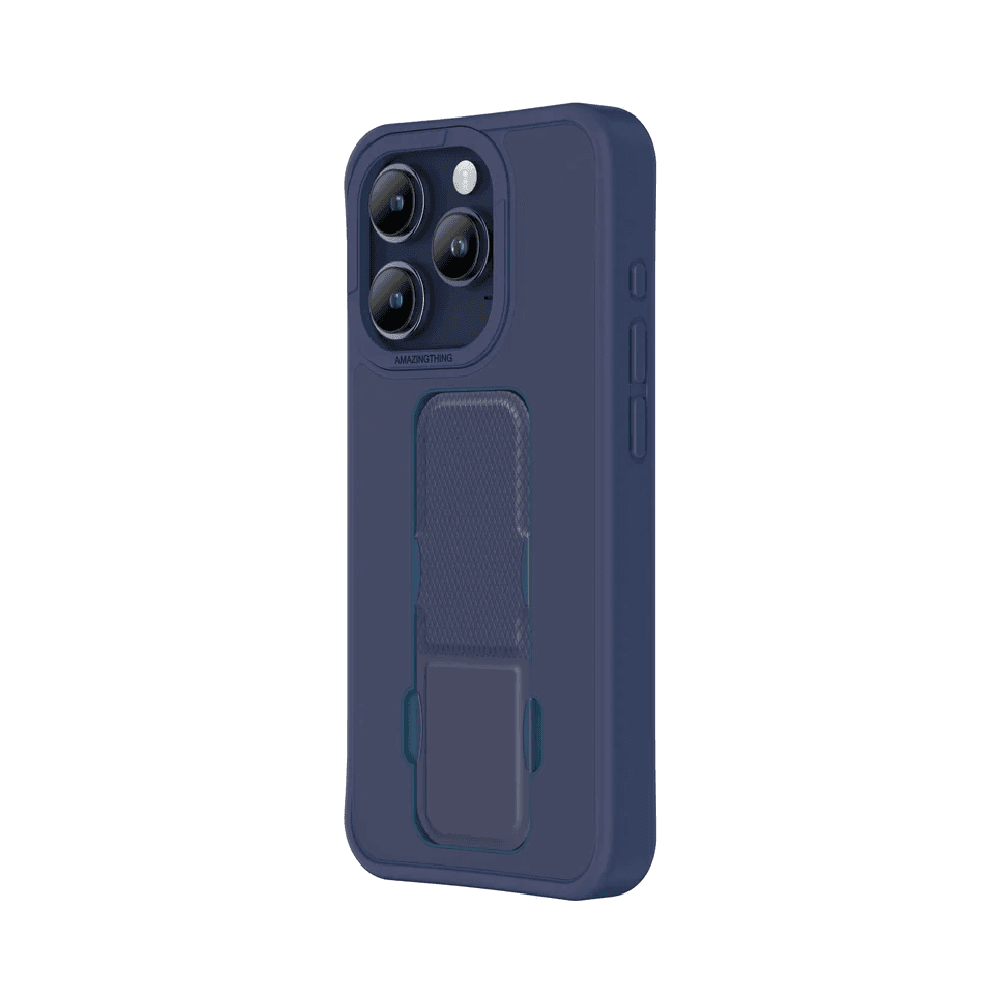 كفر AmazingThing Matte Pro لايفون 15 برو / يدعم ماجسيف / فيه مسكة و ستاند / ازرق