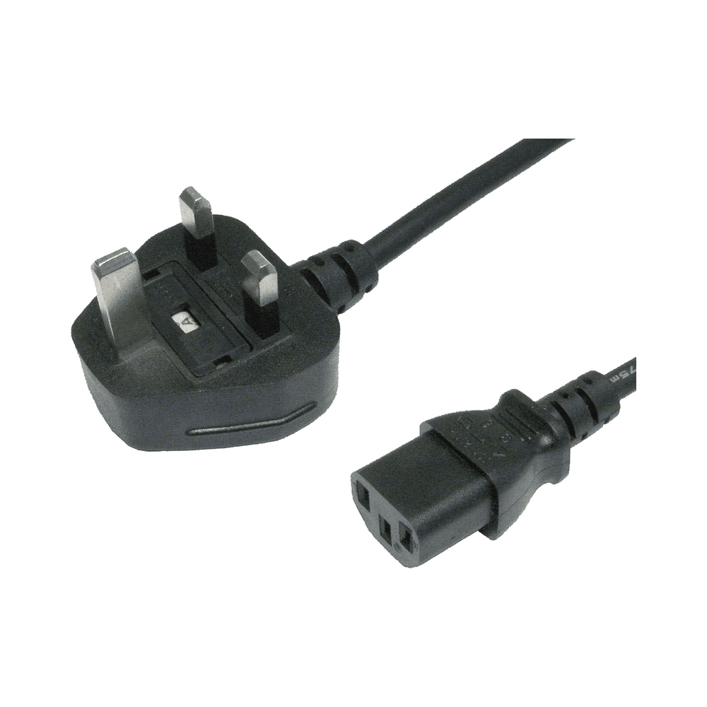 3 Pin PC Power Cable Black