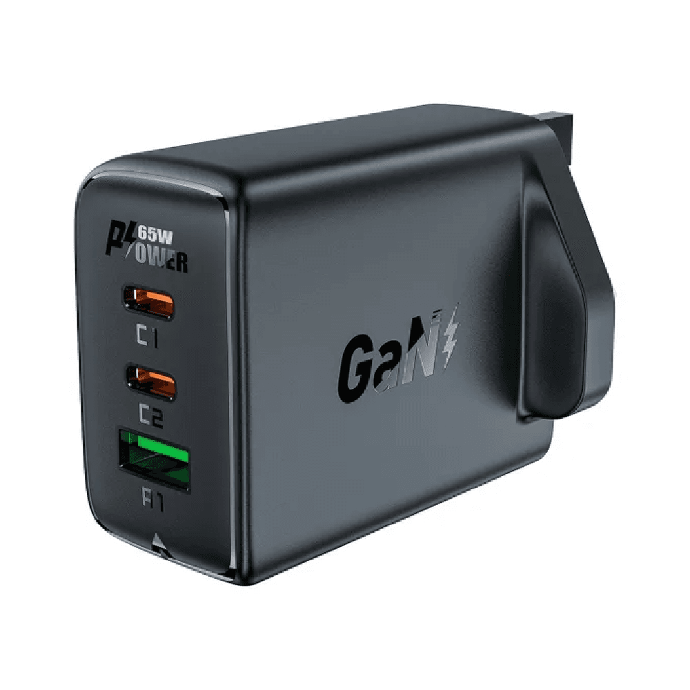 Acefast A44 PD65W GaN 2 USB-C + USB-A Charger Black